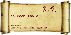 Kelemen Imola névjegykártya